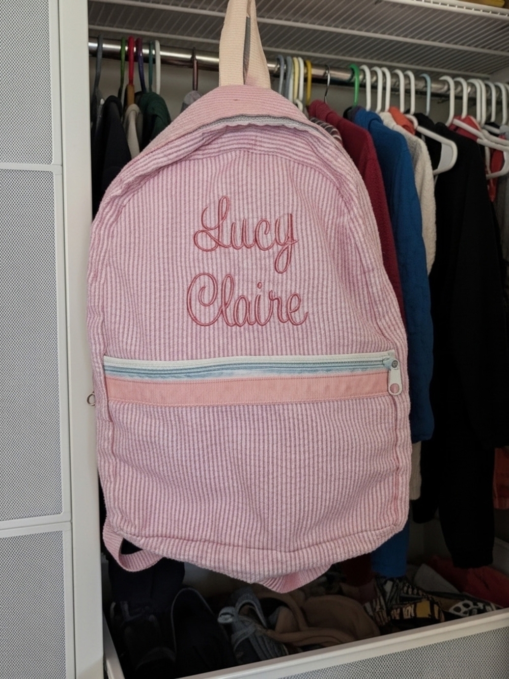 Pink & White Girl's Backpack